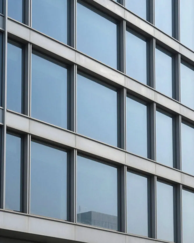 Modern glass building facade